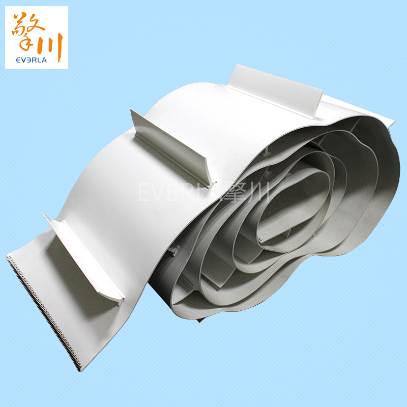 白色<a href='http://www.www.szfulaite.com/shusongdai/xiangjiao/' target='_blank'><u>擋板輸送帶</u></a> 鋼扣接口