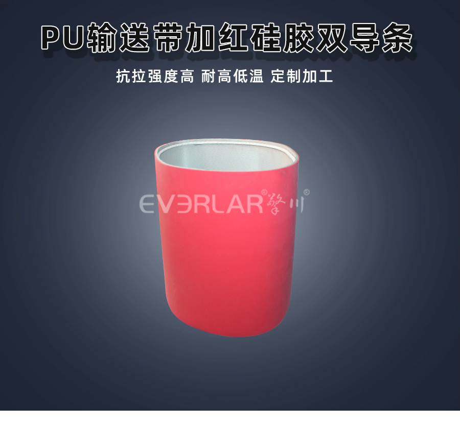PU<a href='http://www.www.szfulaite.com/shusongdai/' target='_blank'><u>輸送帶</u></a>加紅色硅膠雙導(dǎo)條詳情01