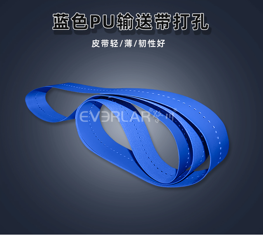 藍(lán)色PU食品<a href='http://www.www.szfulaite.com/shusongdai/' target='_blank'><u>輸送帶</u></a>詳情01